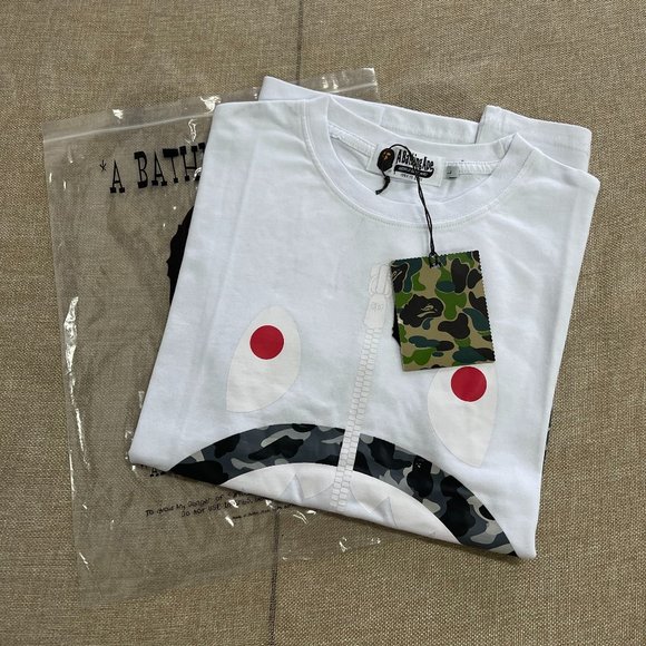 Bape shark white t-shirt White Size M - Picture 7 of 7